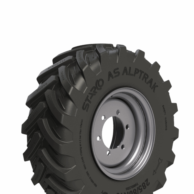 #D rendering of the STARCO AS Alptrak mounted on a steel wheel