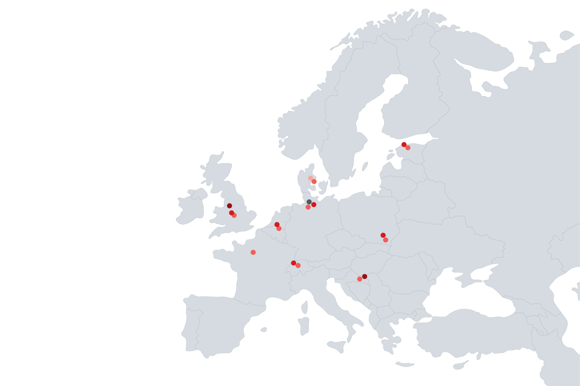 Map of KENDA's European locations